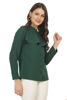 Right hand  side view-   Women's Green Button-Up Dress Shirt
