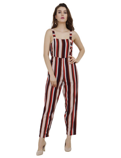 Multicolor Striped Jumpsuit  .bhfashion.in