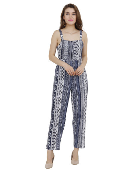 Blue and White Striped Jumpsuit .bhfashion.in