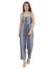 Front view-Blue and White Striped Jumpsuit