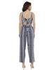 back view-  Blue and White Striped Jumpsuit