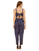 back view-  Navy Blue and White Striped Jumpsuit