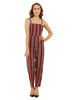 front view-Red and White Striped Jumpsuit