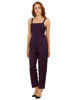 left hand side view-Black and Red Striped jumpsuit