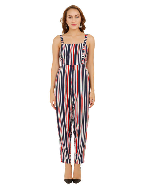 Red White and Blue Jumpsuit- Bhfashion.in