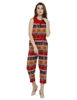 Front view -Red-Printed Jumpsuit