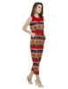 Right hand  side view-   Red-Printed Jumpsuit