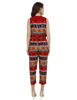 back view-    Red-Printed Jumpsuit