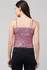 back view-    Women's Pink Sequin Top 