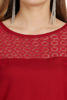 zoom view-Burgundy Lace Top