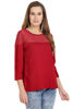Right hand side view-  Burgundy Long Sleeve Top