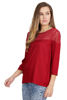 Left hand side view- Burgundy Long Sleeve Top