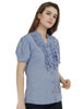 Right hand side view- Women's Sky Blue Top 
